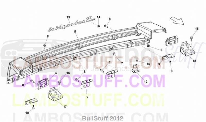 2014 Lamborghini GALLARDO LP 550-2 COUPE EUROPE REAR END PANEL (821.04.00)